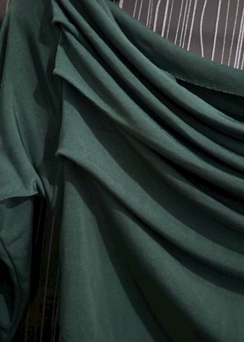 kayik yaka yesil bluz - Görsel 4