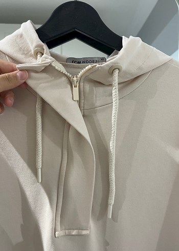 s Beden ten rengi Renk Bej Yüksek Yakalı Kadın Sweatshirt