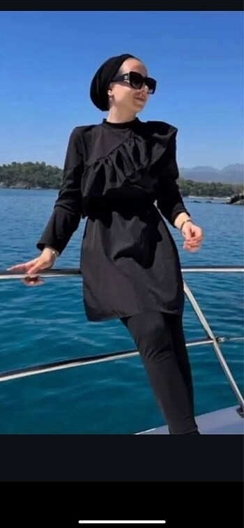 m Beden siyah Renk Tesettür mayo haşema