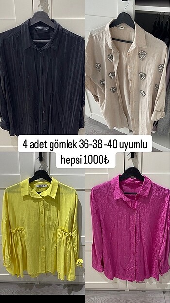 4 adet gömlek