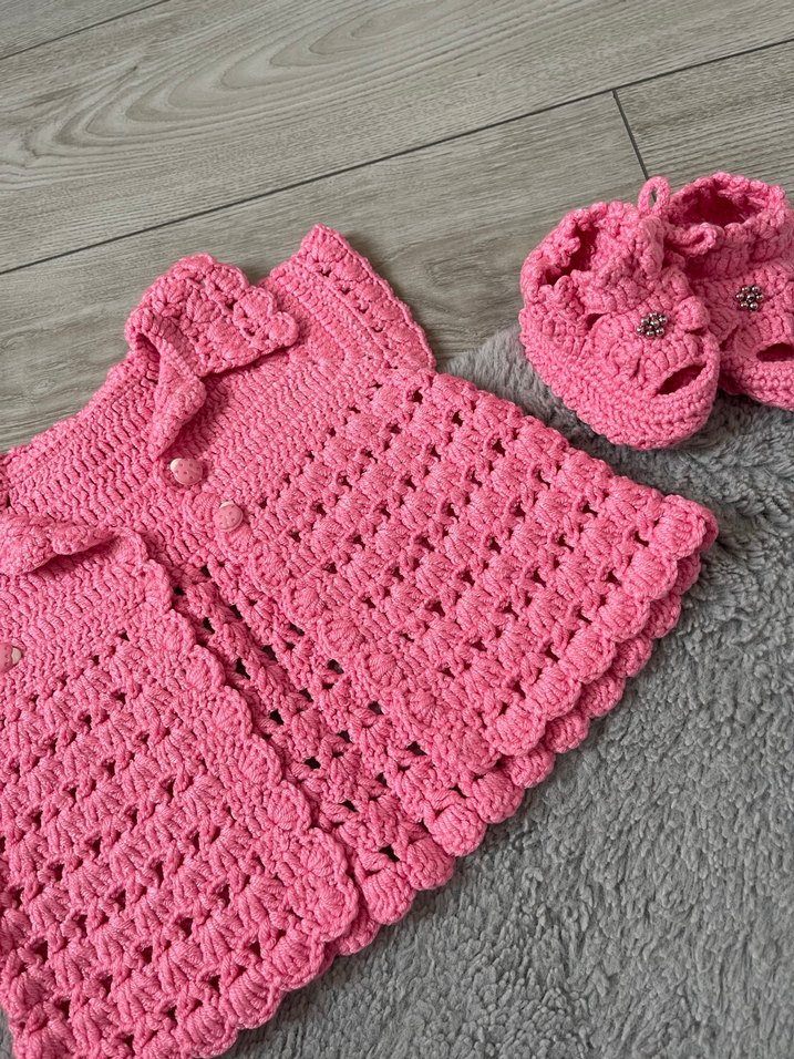 0-6 Ay kız bebek yelek ve patik - Görsel 2