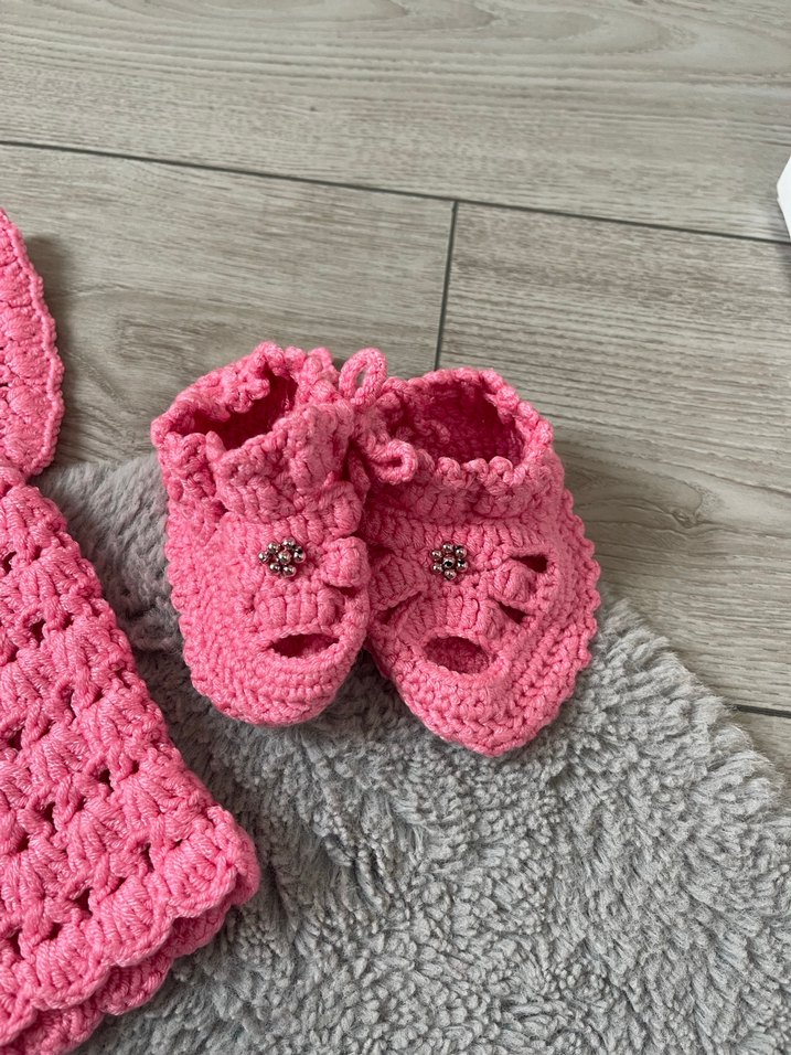 0-6 Ay kız bebek yelek ve patik - Görsel 3