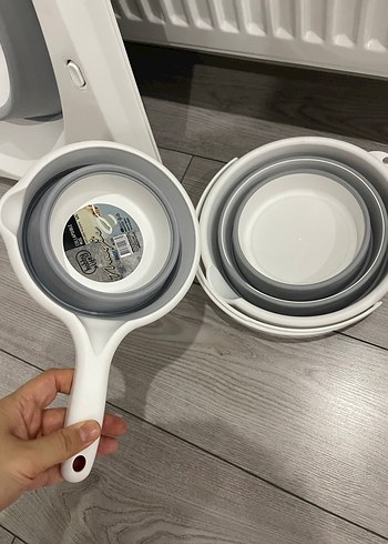 Katlanabilir Gri bebek banyo küveti takım - Görsel 2