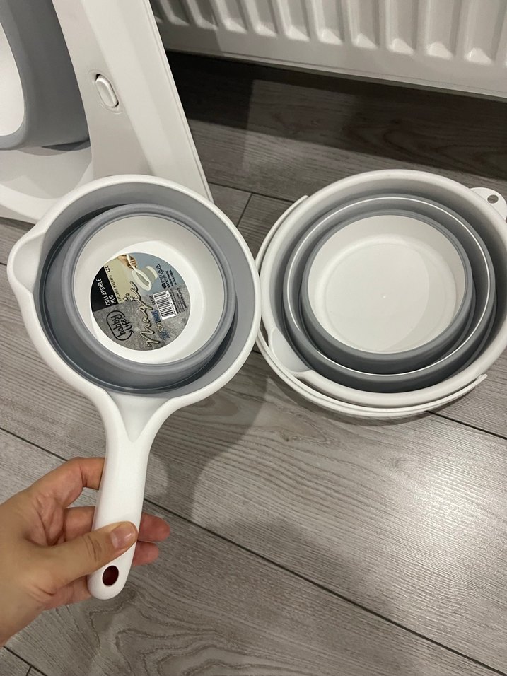 Katlanabilir Gri bebek banyo küveti takım - Görsel 2