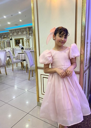 Pembe Klasik Çocuk Elbisesi