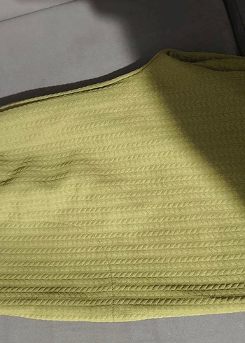 Yeşil Bol Kesim Keten Pantolon - Görsel 4