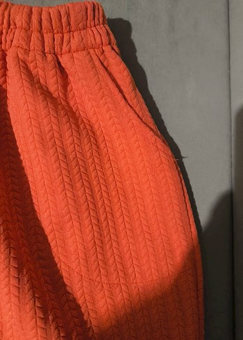 Kadın Kırmızı Triko Rahat Pantolon - Görsel 2