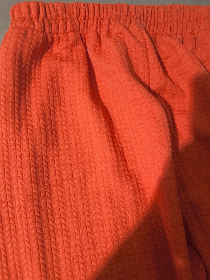 Kadın Kırmızı Triko Rahat Pantolon - Görsel 3