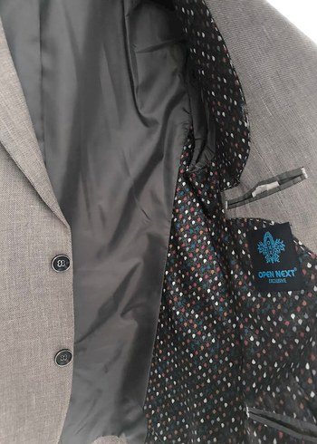 Gri Düğmeli Erkek Ofis Takım Ceketi - Görsel 3