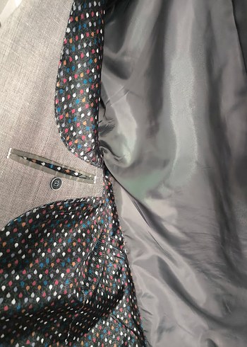 Gri Düğmeli Erkek Ofis Takım Ceketi - Görsel 4