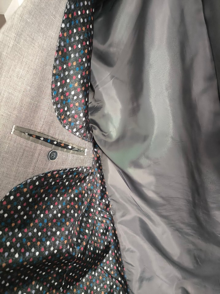 Gri Düğmeli Erkek Ofis Takım Ceketi - Görsel 4