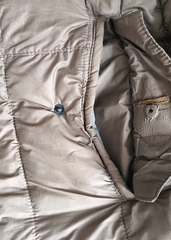 Düğmeli Midi Erkek Bej Keten Mont - Görsel 7