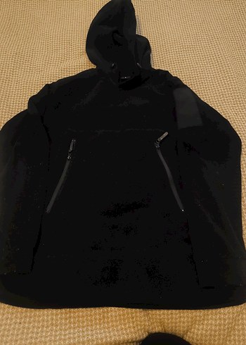 Erkek Siyah Kapüşonlu Fermuarlı Sweatshirt - Görsel 3