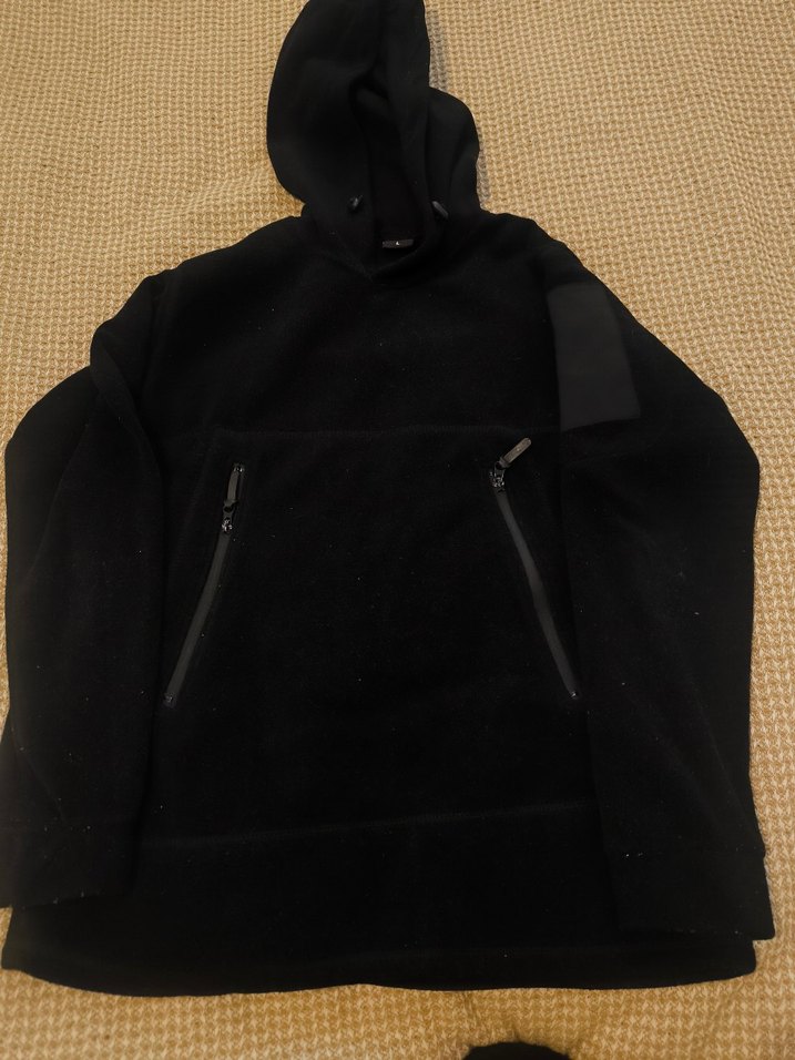 Erkek Siyah Kapüşonlu Fermuarlı Sweatshirt - Görsel 2