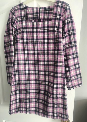 Mor Kareli Uzun Kollu Kadın Tunik - Görsel 2