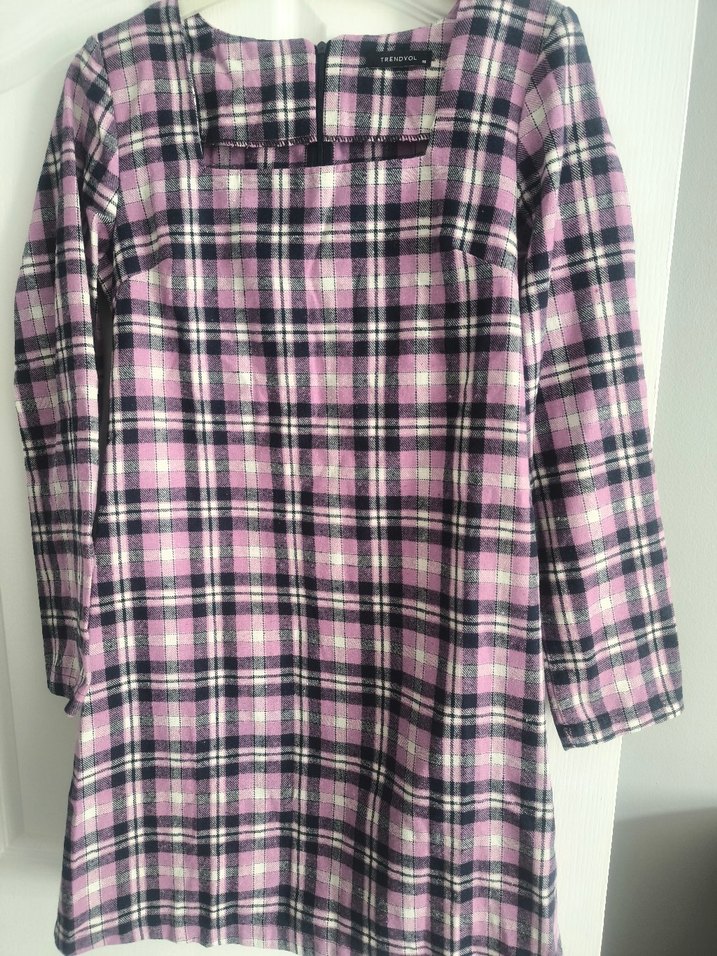 Mor Kareli Uzun Kollu Kadın Tunik - Görsel 3