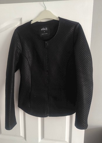 Kadın Siyah Deri Biker Ceket - Görsel 2