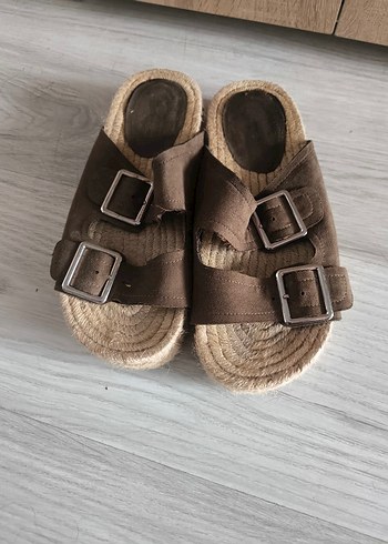 Kahverengi Süet Tokalı Erkek Espadril