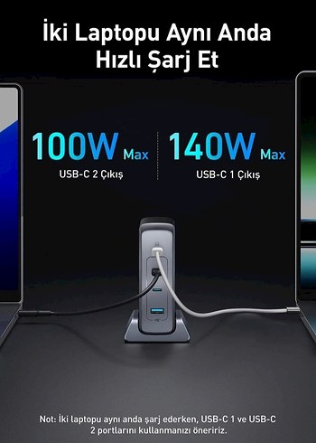 Anker Prime 749 240W 4 Port Gan USB Şarj Cihazı Gri - Görsel 6