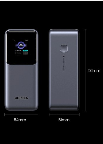 Ugreen Nexode 20.000 mAh 130W LED Ekranlı Powerbank - Görsel 2