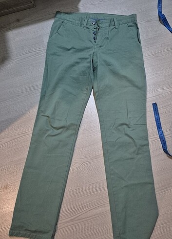 42 beden collzione marka yeşil kanvas pantolon