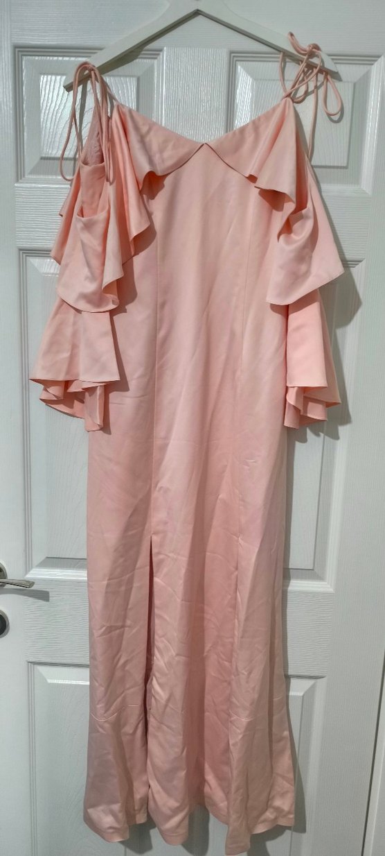 Pembe Uzun Drapeli Straplez Mezuniyet Elbisesi - Görsel 3