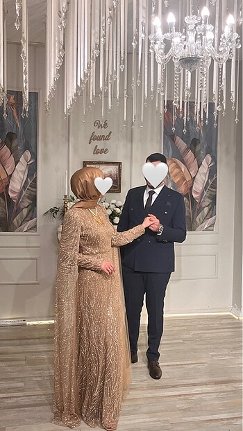 s Beden kahverengi Renk Tesettür nişan elbisesi