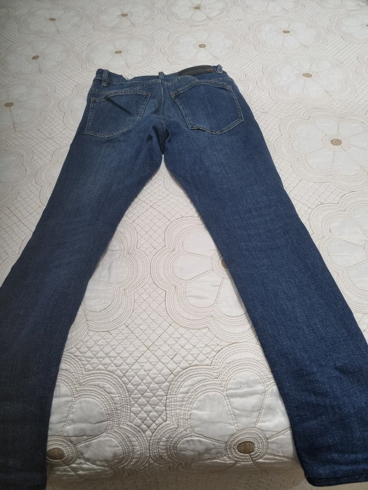Düz Mavi Kadın Denim Pantolon - Görsel 2