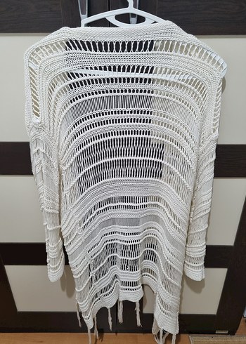 Uzun Kollu Bohem Örgü Kadın Hırka - Görsel 2