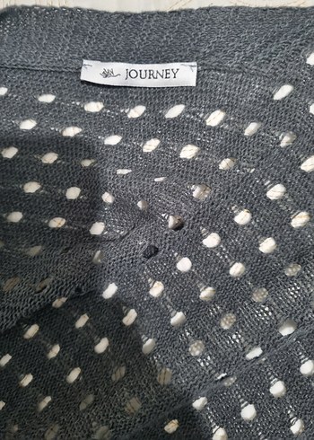 Gri Örgü Kadın Hırka Midi Boy - Görsel 3