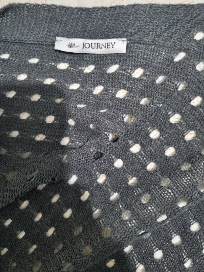 Gri Örgü Kadın Hırka Midi Boy - Görsel 3