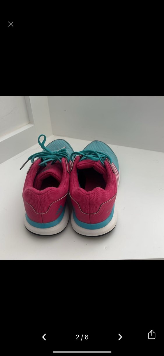Adidas Turkuaz ve Pembe Bağcıklı Spor Kadın Sneakers - Görsel 2