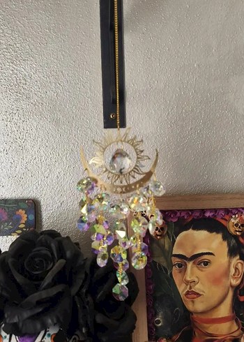 diğer Beden Işıltılı Çok Renkli Bohem suncatcher