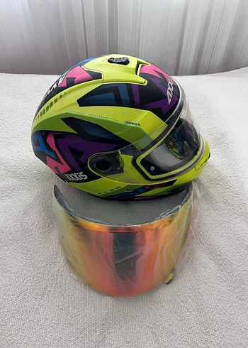 Renkli Axxis Biker Kaskı - Velcro Kapamalı - Görsel 2