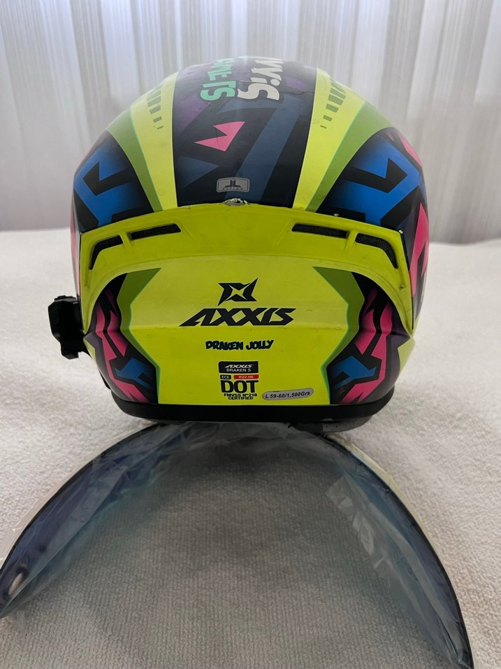 Renkli Axxis Biker Kaskı - Velcro Kapamalı - Görsel 3