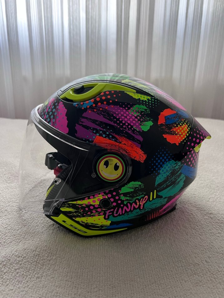 Çok Renkli Yılan Desenli LS2 Motosiklet Kaskı - Görsel 4