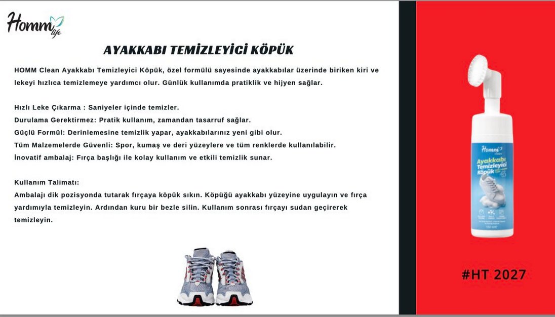 Homm? Ayakkabı Temizleyici Köpük 150 ml - Görsel 2