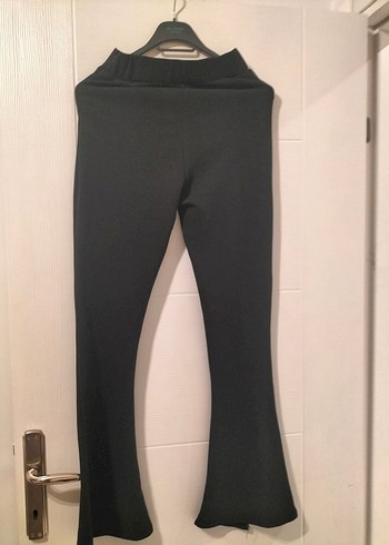 Siyah Kadın İspanyol Paça Pantolon