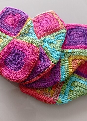 Tığ İşi Rengarenk Örme Patik Çifti  - Görsel 2