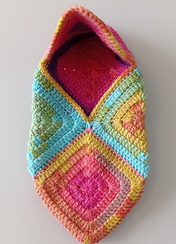 Tığ İşi Rengarenk Örme Patik Çifti  - Görsel 3