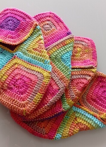 Tığ İşi Rengarenk Örme Patik Çifti  - Görsel 4