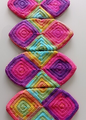 Tığ İşi Rengarenk Örme Patik Çifti  - Görsel 8