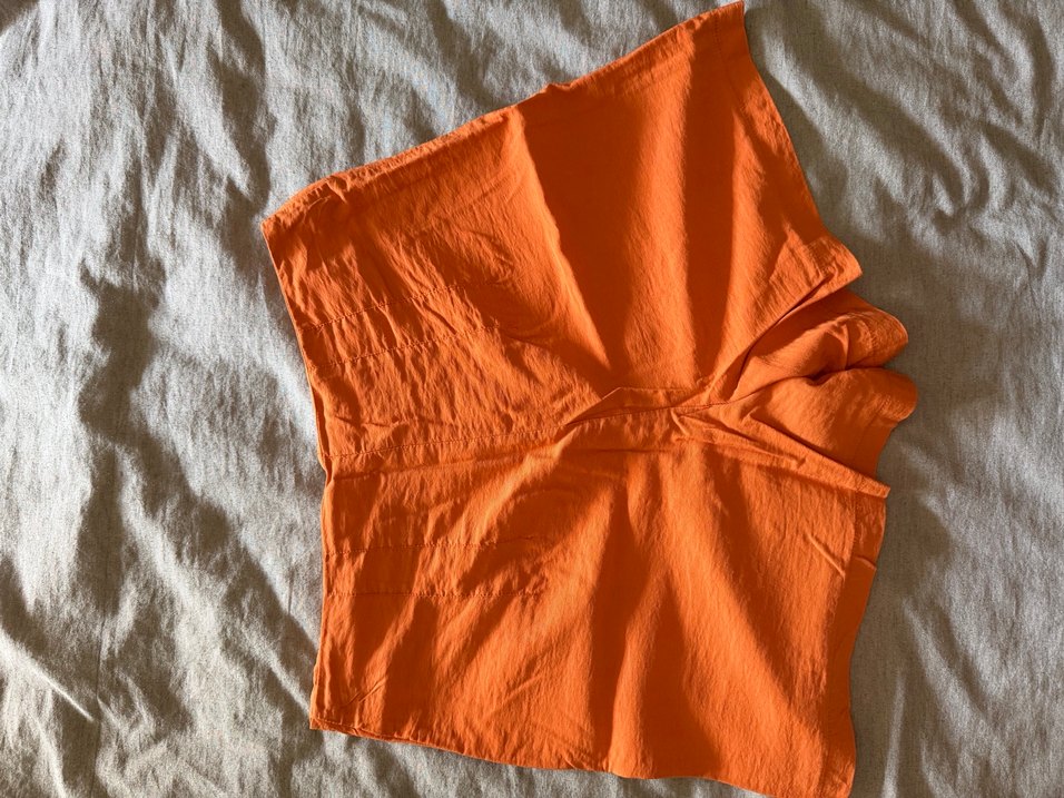 Turuncu Keten Şort - Görsel 4