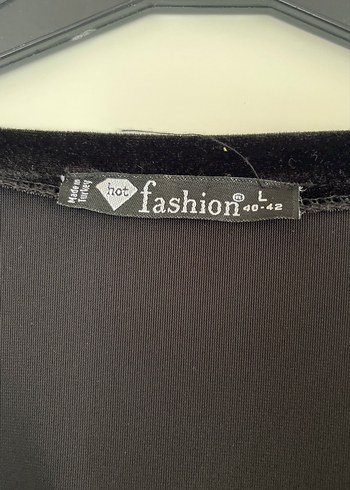 Siyah Uzun Kadife Kadın Giyim - Görsel 5