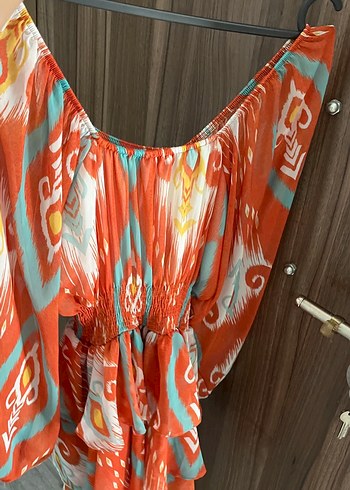 Uzun Kollu, Straplez, Fırfırlı Mini Elbise - Görsel 4