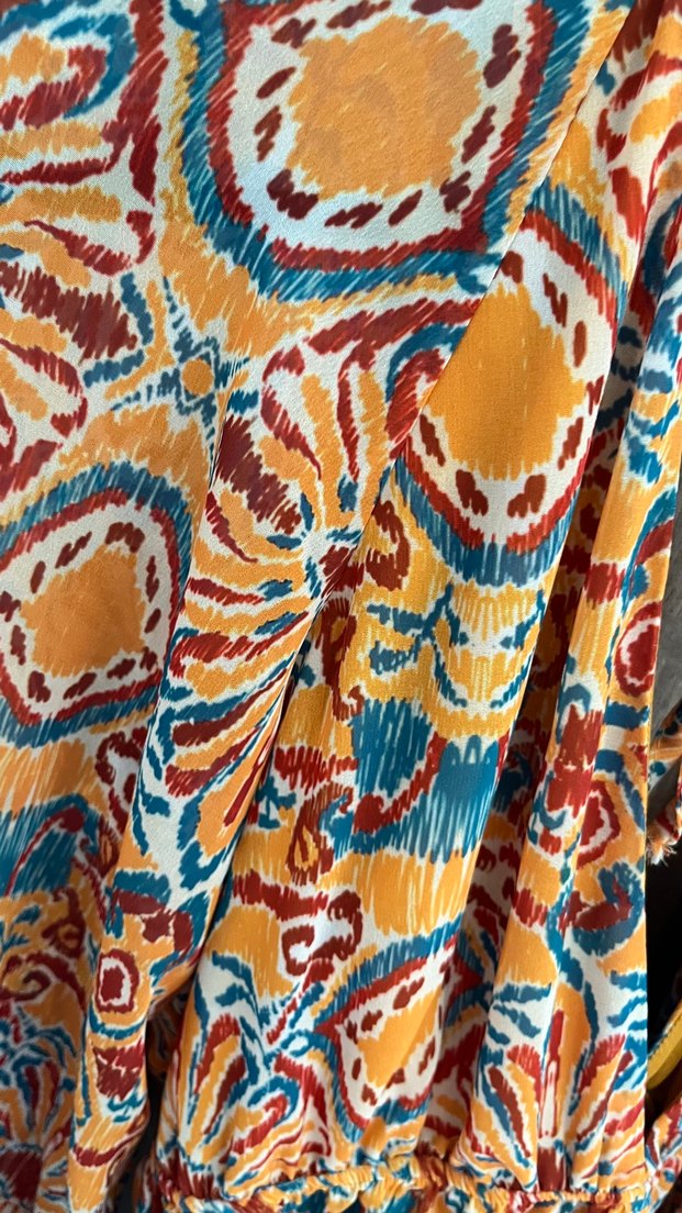 Uzun Kollu V Yakalı  Detaylı Mini Bohem Elbise - Görsel 5