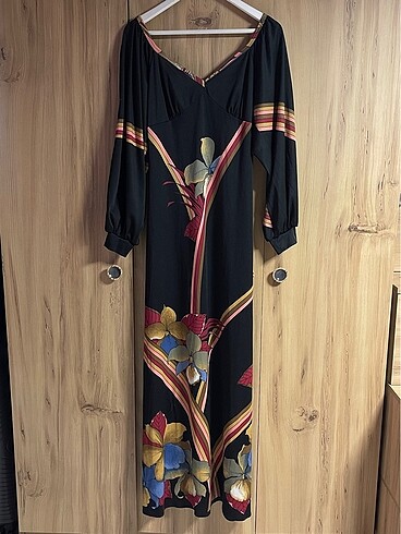 Drude Vintage Desenli Uzun Elbise