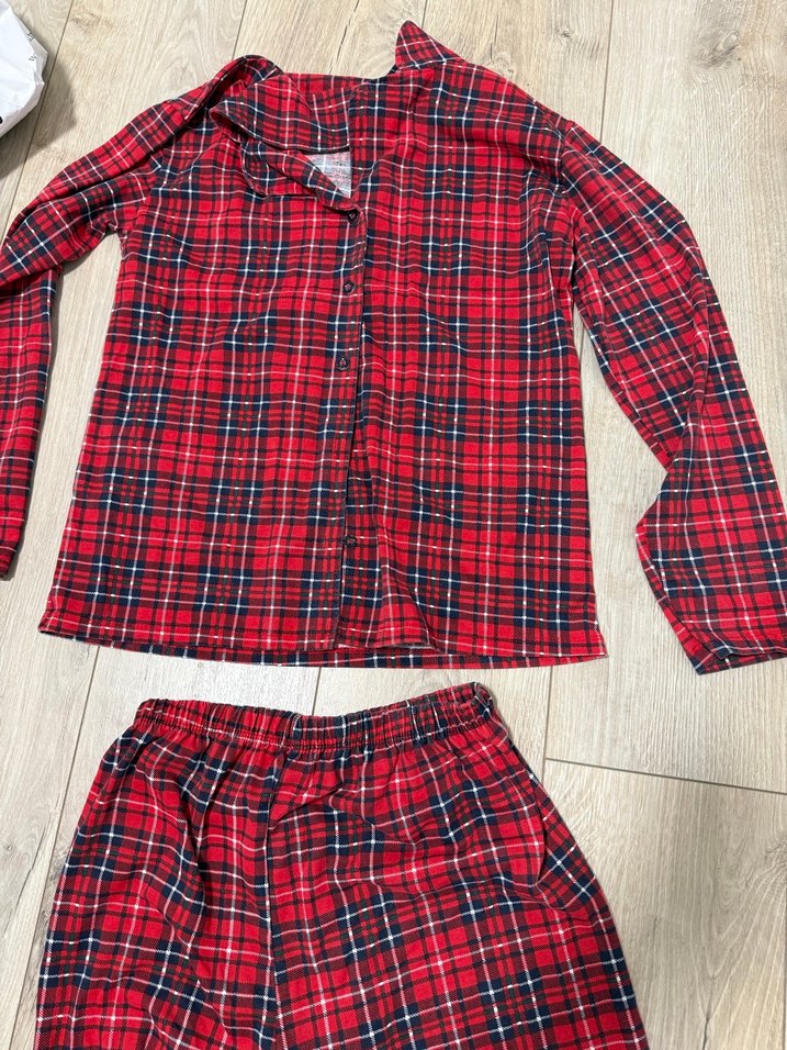 Kırmızı Ekoseli Uzun Kollu Kadın Pijama Takımı - Görsel 2