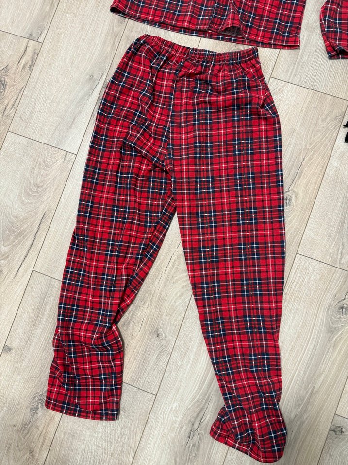 Kırmızı Ekoseli Uzun Kollu Kadın Pijama Takımı - Görsel 3