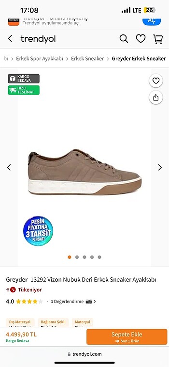 Sıfır Greyder Bej Sneaker - Görsel 5